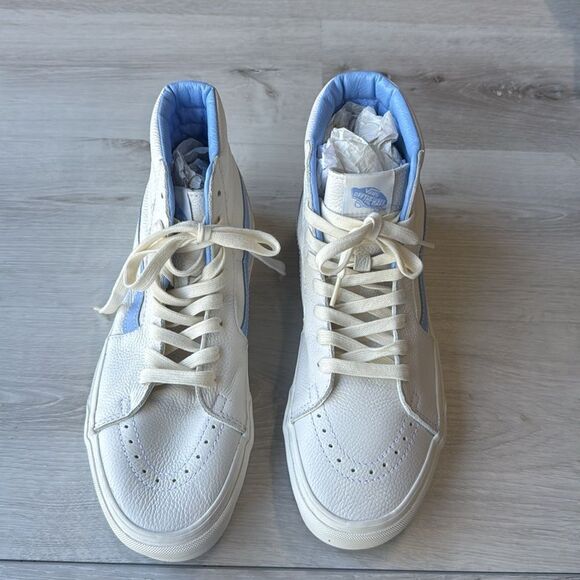 Vans SK8-Hi logo-patch sneakers white/blue size 9.5 New Without Box - Picture 7 of 7